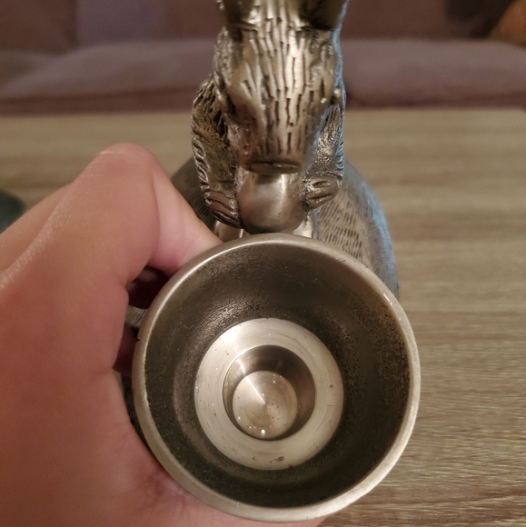 Pottery Barn Pewter Rabbit Candlestick holders - Picture 6 of 6